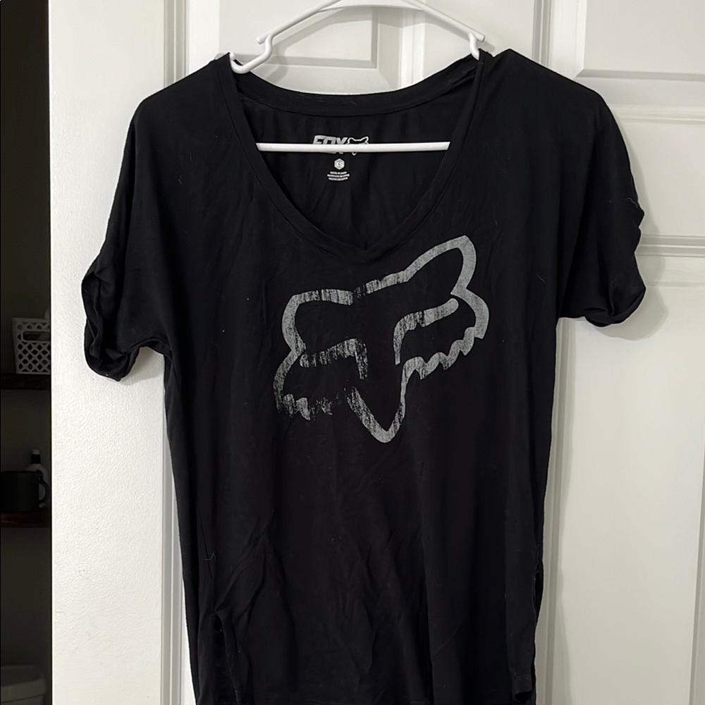 Fox Black Short Sleeve Tee with Gray Logo